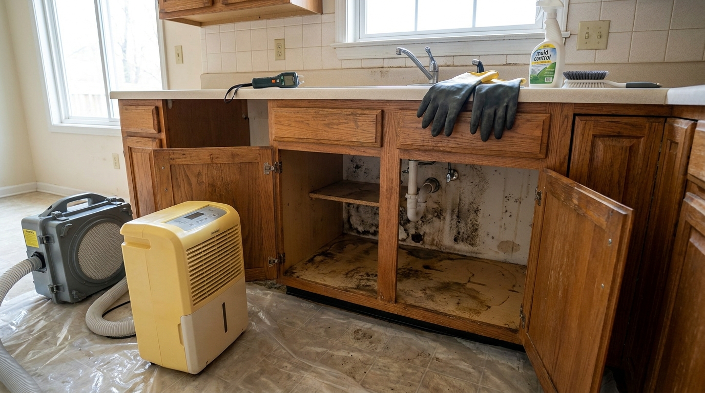 Cabinet Mold Removal: How to Clean It Safely (and When to Replace)